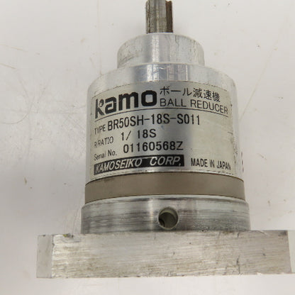Kamo Seiko BR50SH-18S-S011 18:1 Ratio Inline Gear Reducer Gearhead 65mm Flange