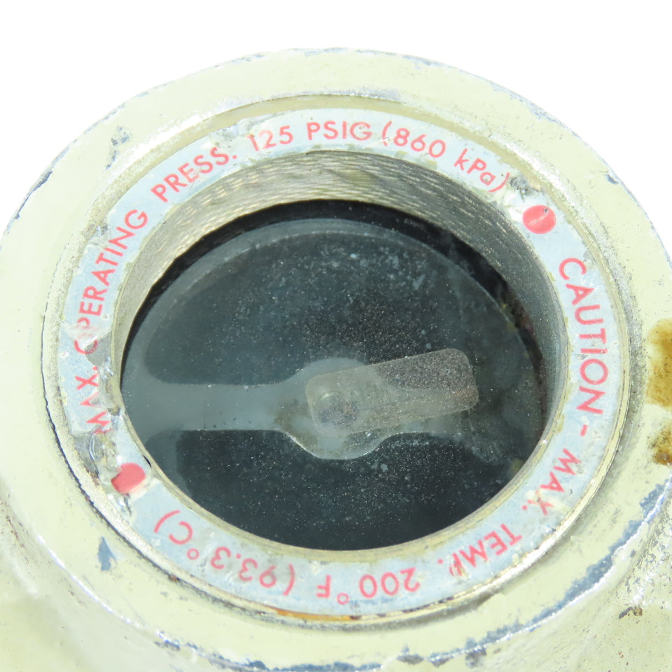 Midwest 350SS 1-1/4" NPT Stainless Sight Flow Indicator Glass 125 PSIG Max 200°