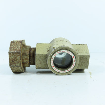 Midwest 350SS 1-1/4" NPT Stainless Sight Flow Indicator Glass 125 PSIG Max 200°