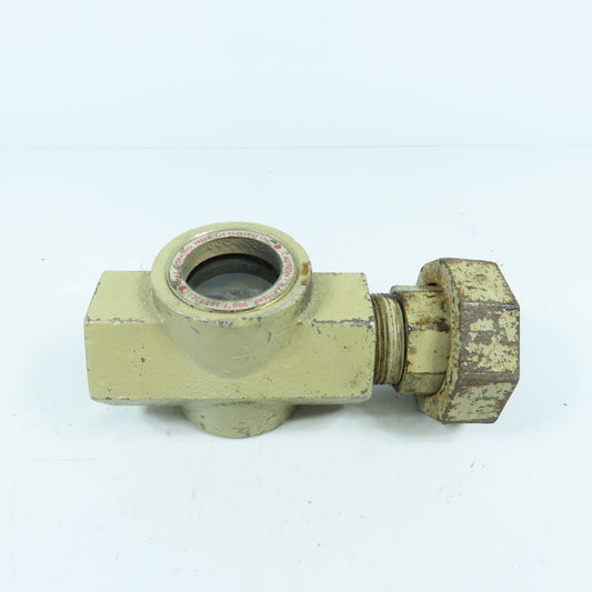 Midwest 350SS 1-1/4" NPT Stainless Sight Flow Indicator Glass 125 PSIG Max 200°