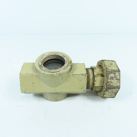 Midwest 350SS 1-1/4" NPT Stainless Sight Flow Indicator Glass 125 PSIG Max 200°
