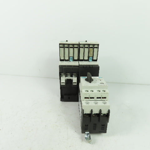 Siemens 3RT1026-1B (2) Motor Starter Contactor 24VDC Coil W/ 3RV1021-4BA10