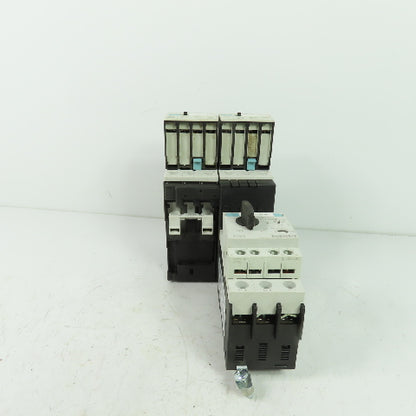 Siemens 3RT1026-1B (2) Motor Starter Contactor 24VDC Coil W/ 3RV1021-4BA10