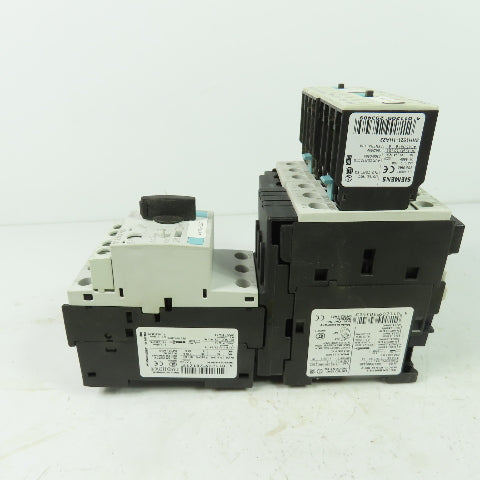 Siemens 3RT1026-1B (2) Motor Starter Contactor 24VDC Coil W/ 3RV1021-4BA10