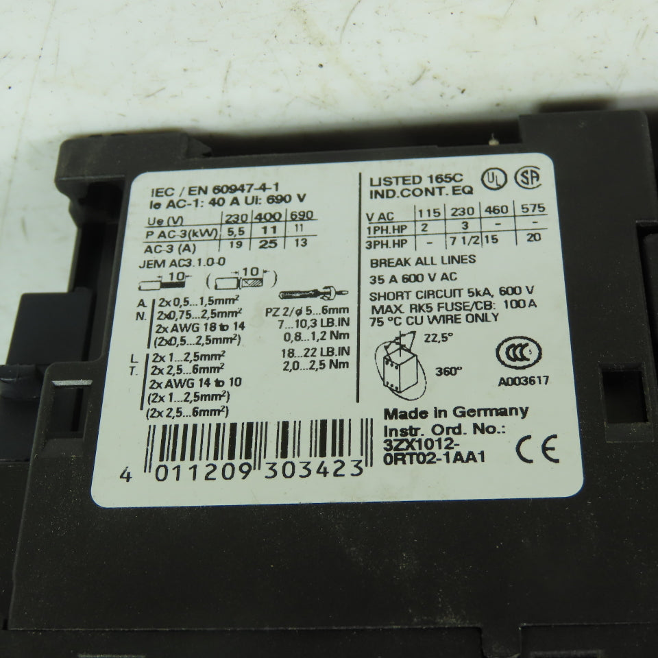 Siemens 3RT1026-1B (2) Motor Starter Contactor 24VDC Coil W/ 3RV1021-4BA10