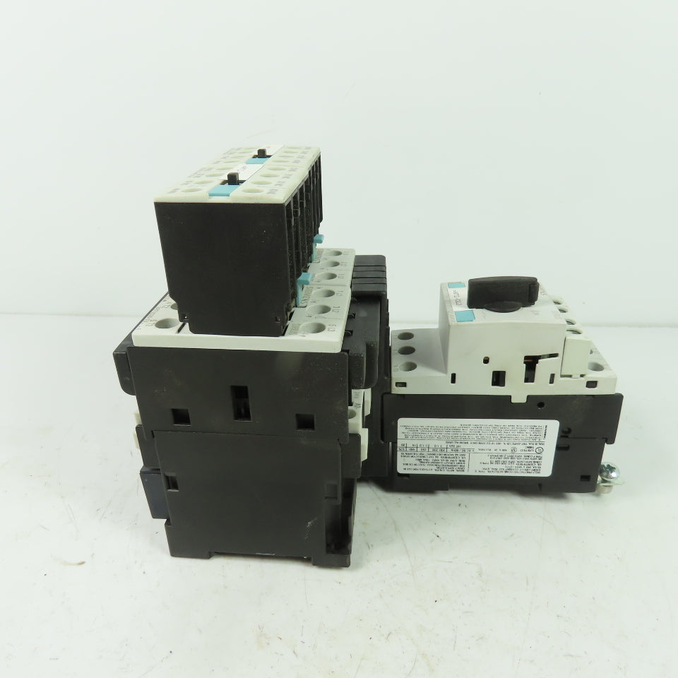 Siemens 3RT1026-1B (2) Motor Starter Contactor 24VDC Coil W/ 3RV1021-4BA10