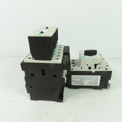 Siemens 3RT1026-1B (2) Motor Starter Contactor 24VDC Coil W/ 3RV1021-4BA10