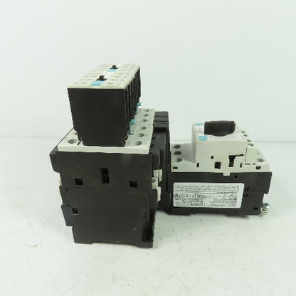 Siemens 3RT1026-1B (2) Motor Starter Contactor 24VDC Coil W/ 3RV1021-4BA10