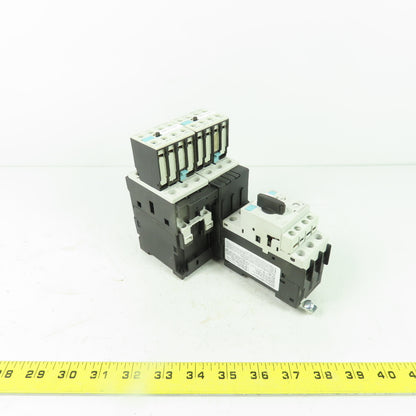 Siemens 3RT1026-1B (2) Motor Starter Contactor 24VDC Coil W/ 3RV1021-4BA10