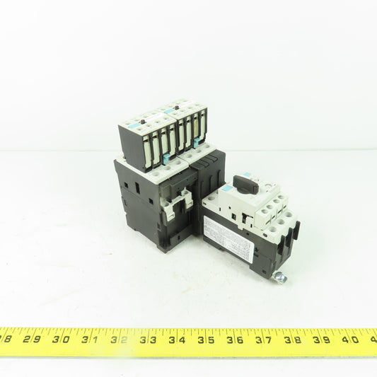 Siemens 3RT1026-1B (2) Motor Starter Contactor 24VDC Coil W/ 3RV1021-4BA10