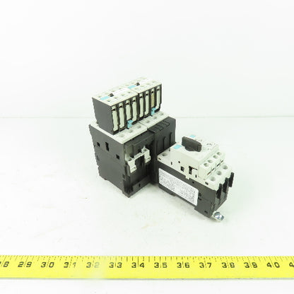Siemens 3RT1026-1B (2) Motor Starter Contactor 24VDC Coil W/ 3RV1021-4BA10