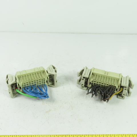 Harting HAN-D40M / HS12 40 Pos. Connector Plug Receptacle 600V Female/Male Set