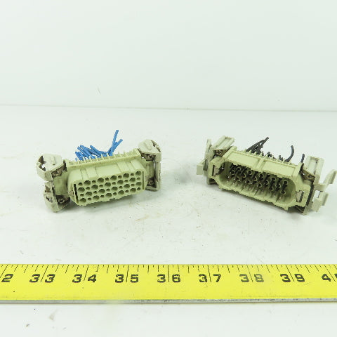 Harting HAN-D40M / HS12 40 Pos. Connector Plug Receptacle 600V Female/Male Set