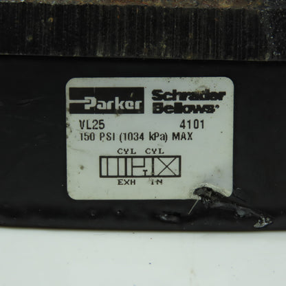 Parker VL25 4101 4-Way / 3-Position Pneumatic Control Valve 150PSI