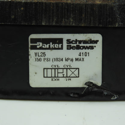 Parker VL25 4101 4-Way / 3-Position Pneumatic Control Valve 150PSI