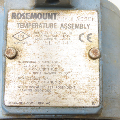 Rosemount 644HA155Q4J6 Digital Temperature Sensor -40-100°F
