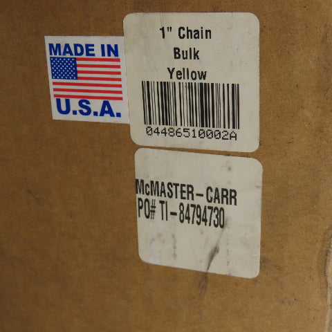 McMaster Carr 1" Chain Bulk Yellow 200' L