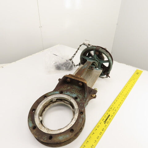 DeZurik 9002626 6" Stainless Steel Manual Knife Gate Valve 150PSI W/ Chain Wheel