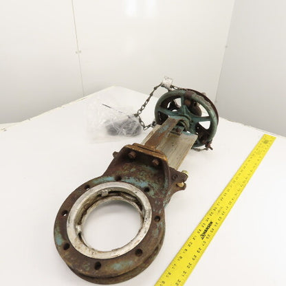 DeZurik 9002626 6" Stainless Steel Manual Knife Gate Valve 150PSI W/ Chain Wheel