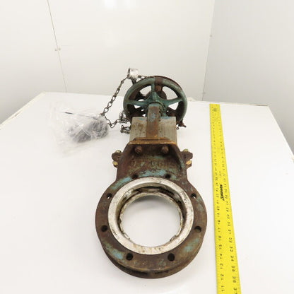 DeZurik 9002626 6" Stainless Steel Manual Knife Gate Valve 150PSI W/ Chain Wheel