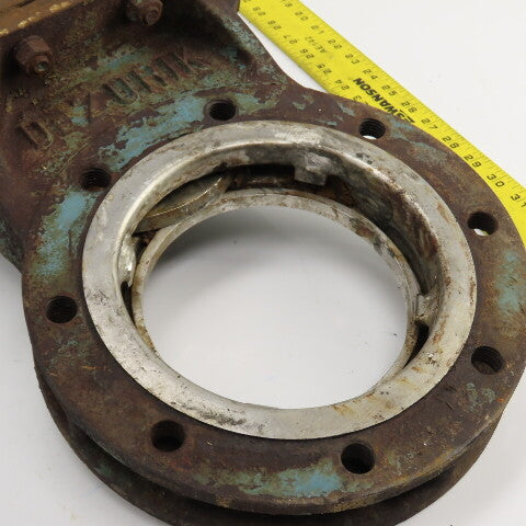 DeZurik 9002626 6" Stainless Steel Manual Knife Gate Valve 150PSI W/ Chain Wheel