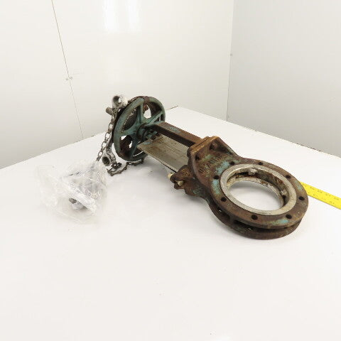 DeZurik 9002626 6" Stainless Steel Manual Knife Gate Valve 150PSI W/ Chain Wheel