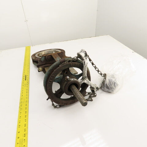 DeZurik 9002626 6" Stainless Steel Manual Knife Gate Valve 150PSI W/ Chain Wheel