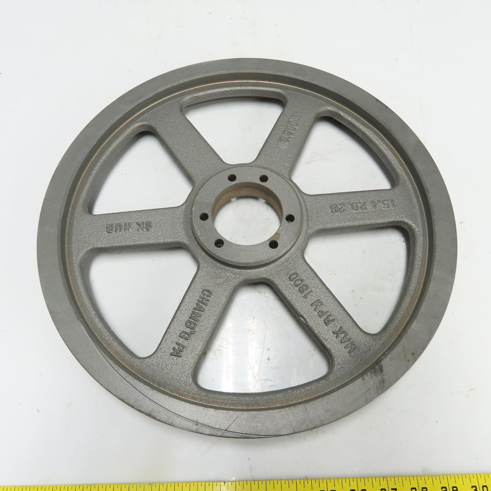 TB Woods 15.4 P.D.2B 15-3/4"OD x 1-3/4" Wide 2 Groove V-Belt Pulley Tapered Bore