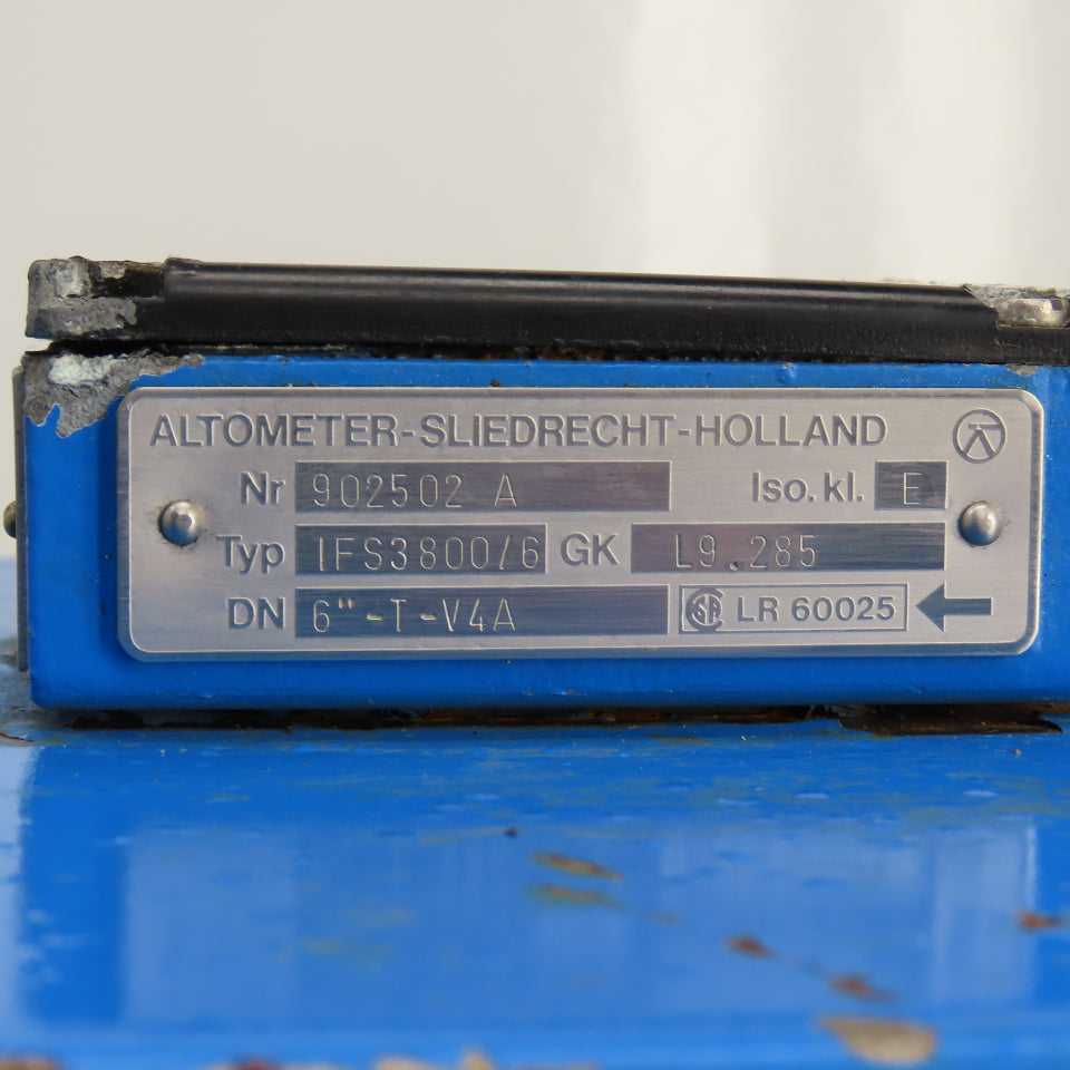 Altometer Sliedrecht 902502 A IFS3800/6 6" Electromagnetic Flow Meter 6"-T-V4A