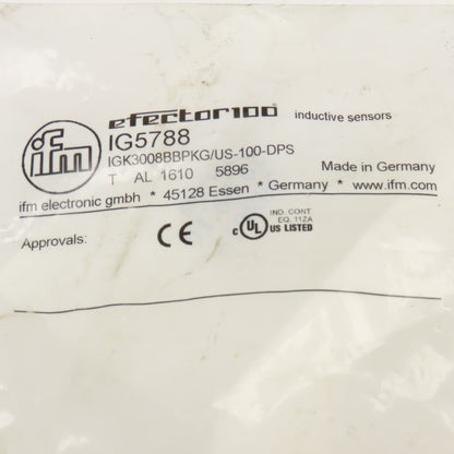 IFM Efector IG5788 Inductive Proximity Sensor 10-30VDC