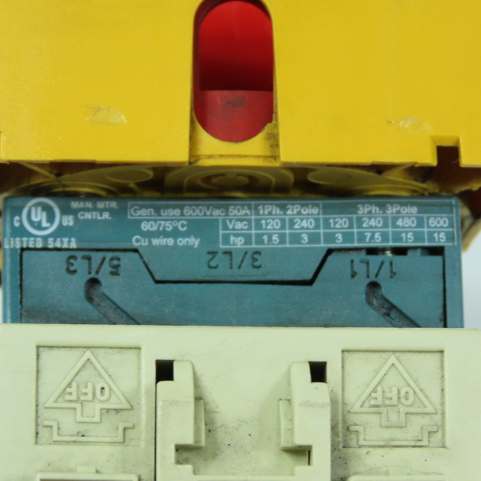 Baco 172200 50A 600VAC Safety Rotary Disconnect Switch 15HP