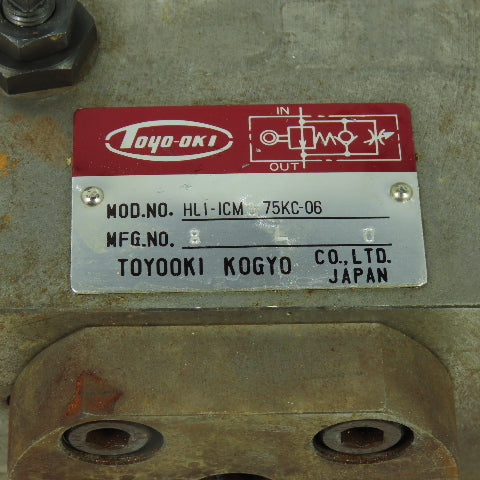 Toyo-Oki HLI-ICMG 75KC-06 Hydraulic Valve 8LO