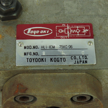 Toyo-Oki HLI-ICMG 75KC-06 Hydraulic Valve 8LO