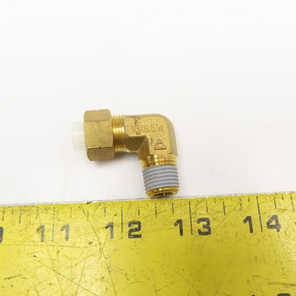 10mm OD x 6.5mm ID Tube Compression Elbow 1/4" NPT 90°