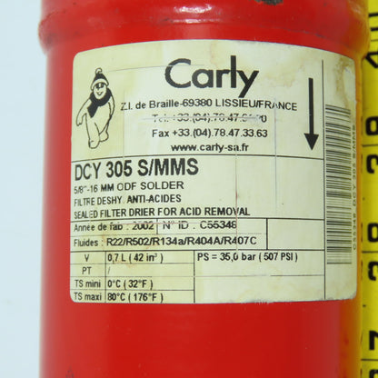 Carly DCY 305 S/MMS Sealed Filter Drier 5/8" ODF Solder 0.7 L From TMS 2000