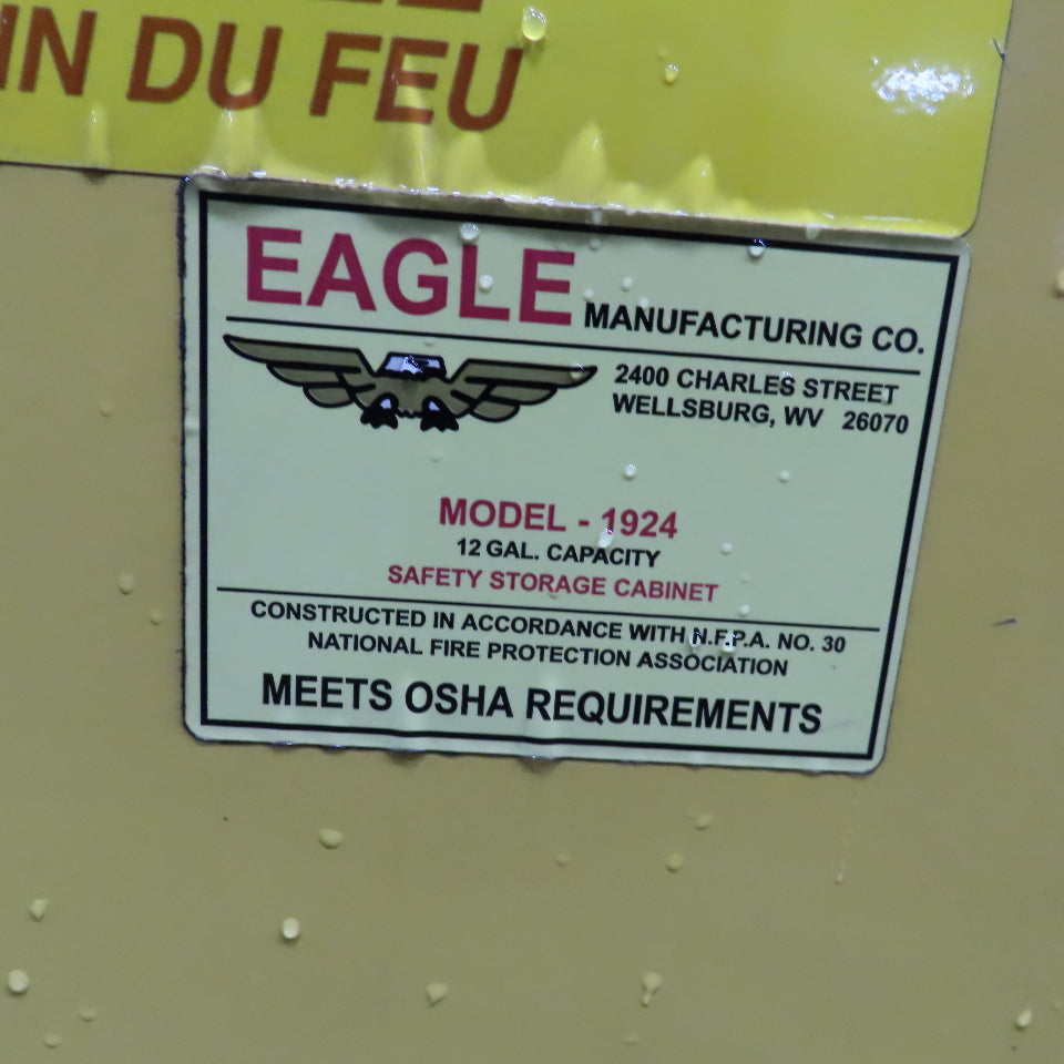 Eagle Model 1924 12 Gallon Flammable Storage Cabinet 23" x 18" x 35"