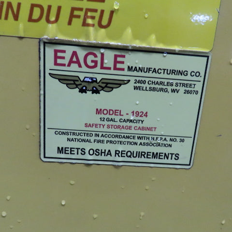Eagle Model 1924 12 Gallon Flammable Storage Cabinet 23" x 18" x 35"