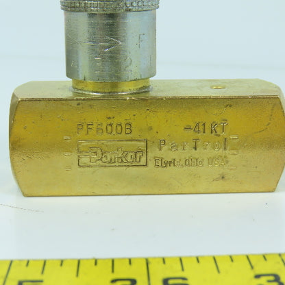 Parker PF600B ParTrol 3/8" Inline Flow Control Valve 138 Bar 2000PSI