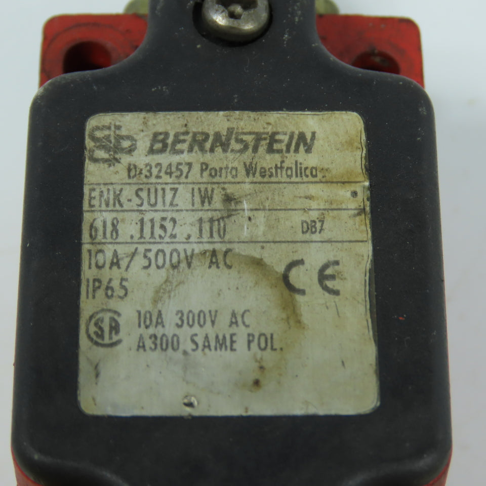 Bernstein 618.1152.110 Plunger Limit Switch 10A 500VAC IP65