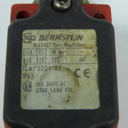 Bernstein 618.1152.110 Plunger Limit Switch 10A 500VAC IP65