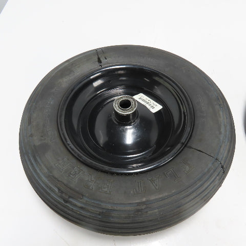 6YC67 16" Wheelbarrow Flat Free Tire OD Lot Of 2 axle size 3/4"