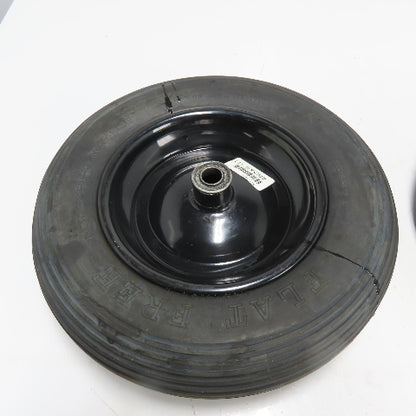 6YC67 16" Wheelbarrow Flat Free Tire OD Lot Of 2 axle size 3/4"