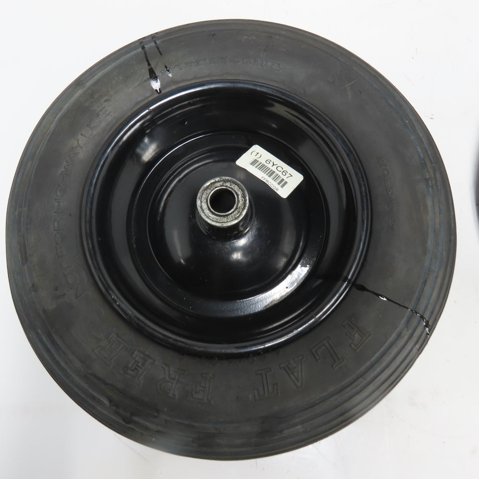 6YC67 16" Wheelbarrow Flat Free Tire OD Lot Of 2 axle size 3/4"