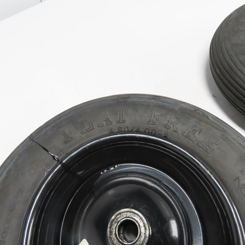6YC67 16" Wheelbarrow Flat Free Tire OD Lot Of 2 axle size 3/4"