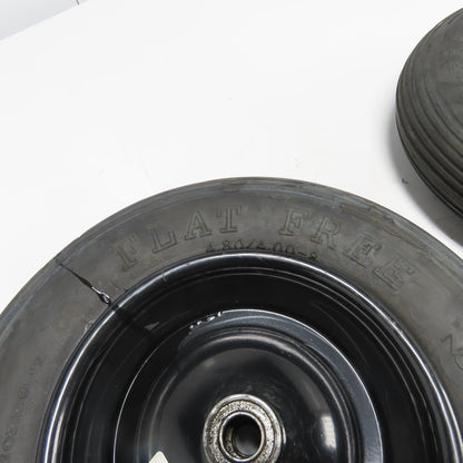 6YC67 16" Wheelbarrow Flat Free Tire OD Lot Of 2 axle size 3/4"