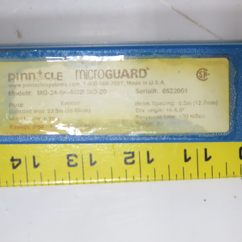 Pinnacle MG-24-8K-SMB-MO-20 Microguard Safety Light Curtain Receiver/Emitter