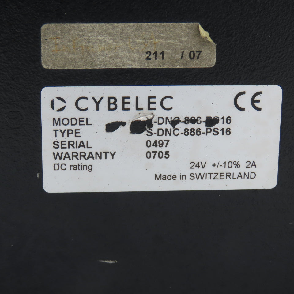 Cybelec S-DNC-886-PS16 Operator Interface Control Station Monitor From Strippet