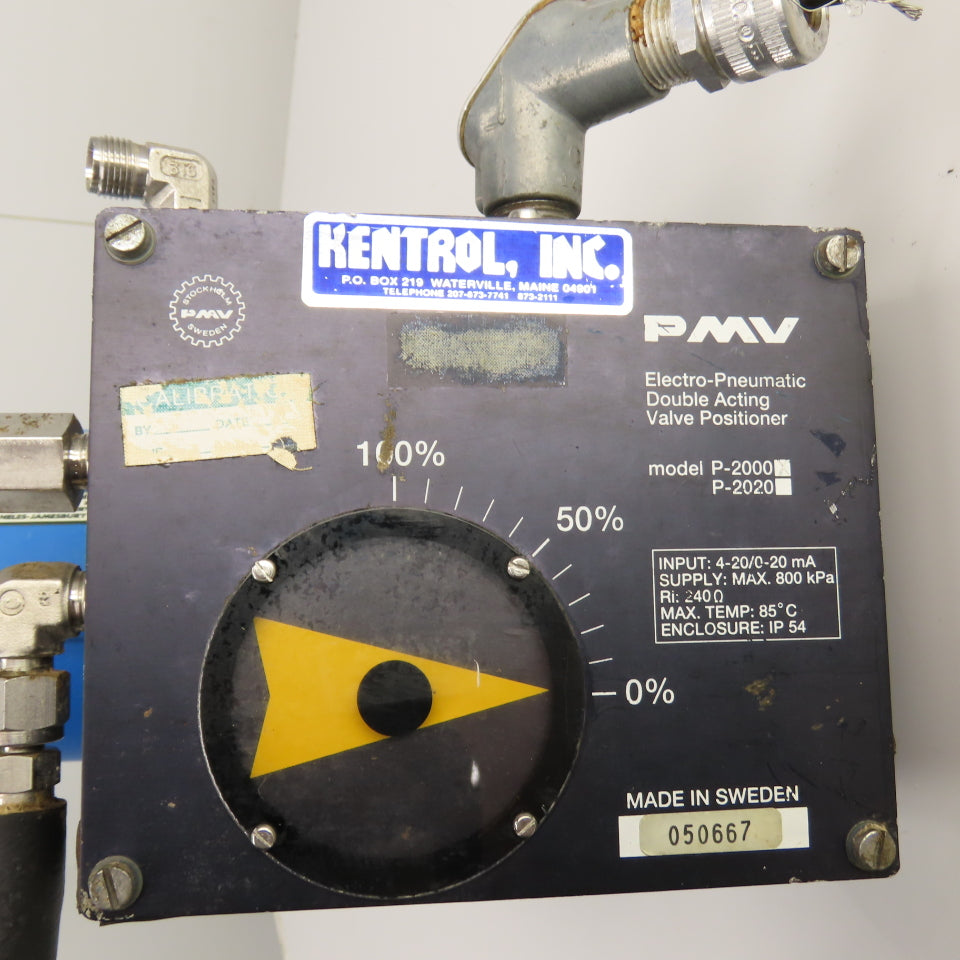 Kentrol P-2000 1" Stainless Steel Ball Valve W/ Actuator & Positioner 4-20Ma