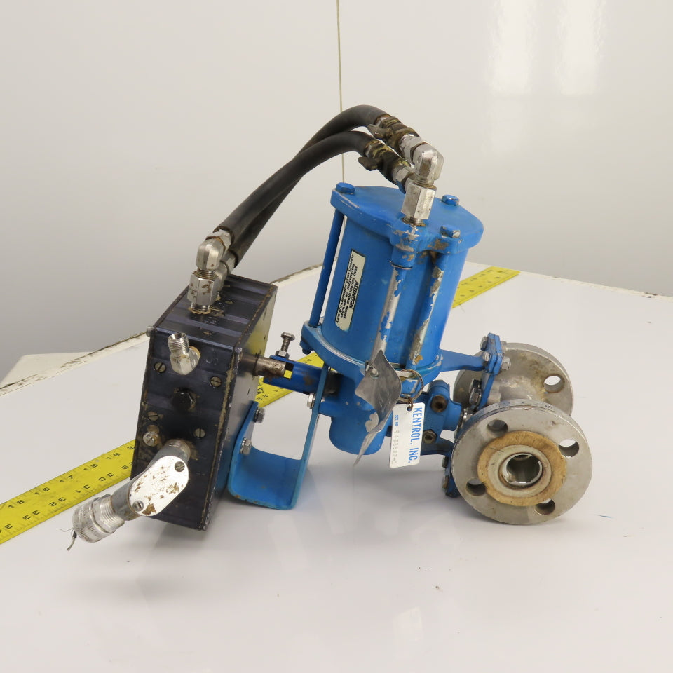 Kentrol P-2000 1" Stainless Steel Ball Valve W/ Actuator & Positioner 4-20Ma