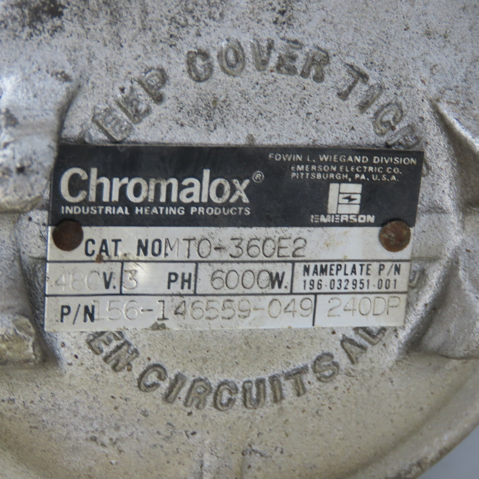 Chromalox N0MT0-360E2 Screw Plug Immersion Heater 480V 3Ph 38" OAL